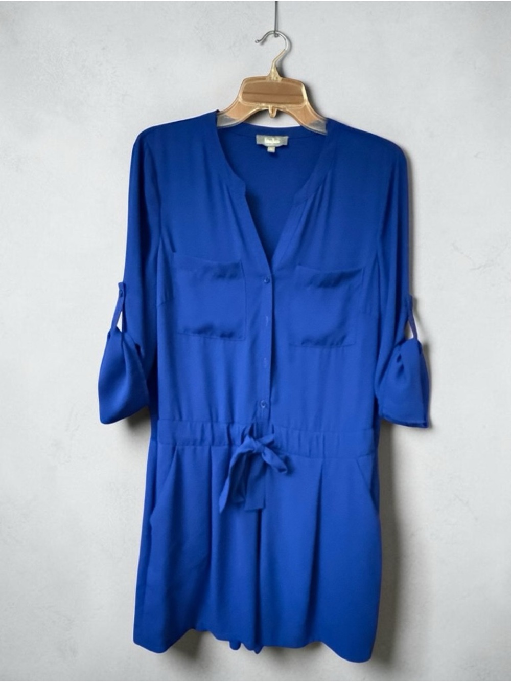 Neiman Marcus Royal Blue Drawstring Romper